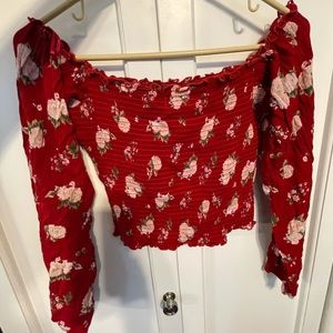 Flowered Hollister crop top